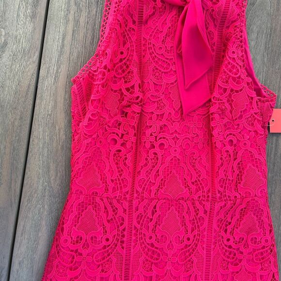 NWT ML Monique Lhuillier Lace Midi Red 
Trumpet Dress|size 8. - Picture 2 of 12